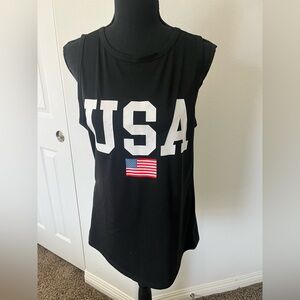 USA Graphic Tank Top - Black